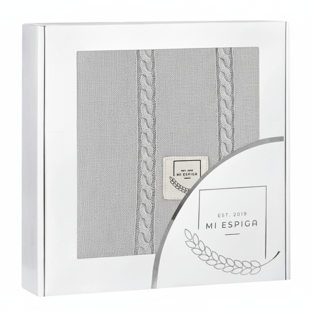 Battaniye - Pamuklu Triko Örgü Bebek Battaniyesi Me Classic - Miespiga