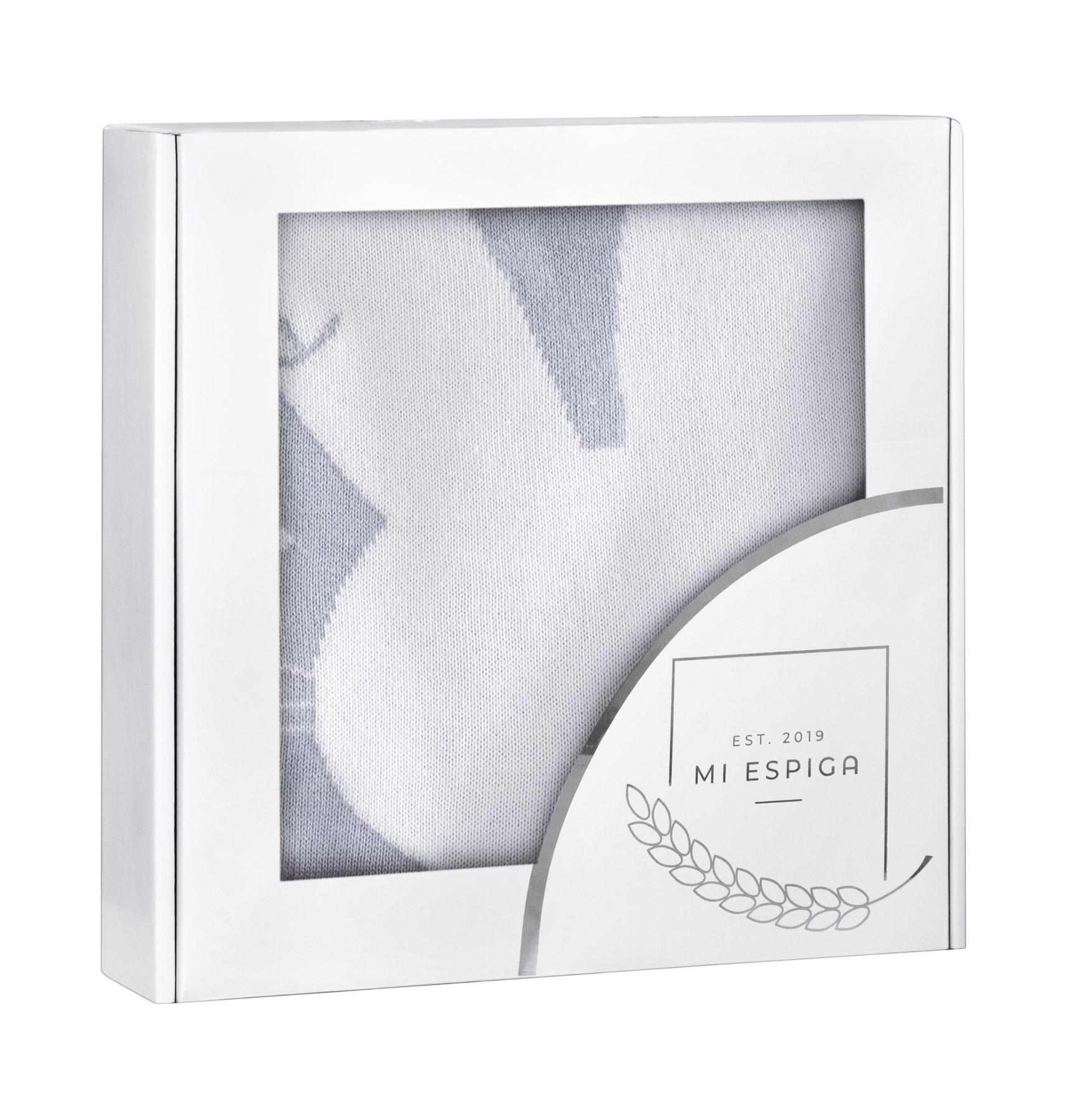 Battaniye - Pamuklu Triko Örgü Tavşan Desenli Bebek Battaniyesi Chinchilla - Miespiga