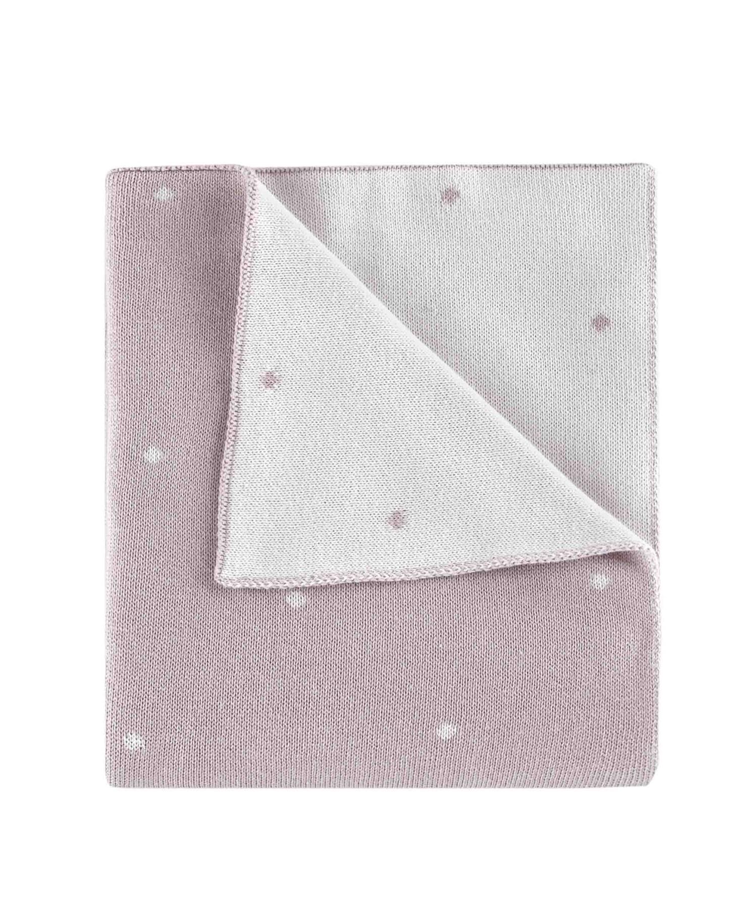 Battaniye - Pamuklu Triko Örgü Tavşan Desenli Bebek Battaniyesi Chinchilla - Miespiga