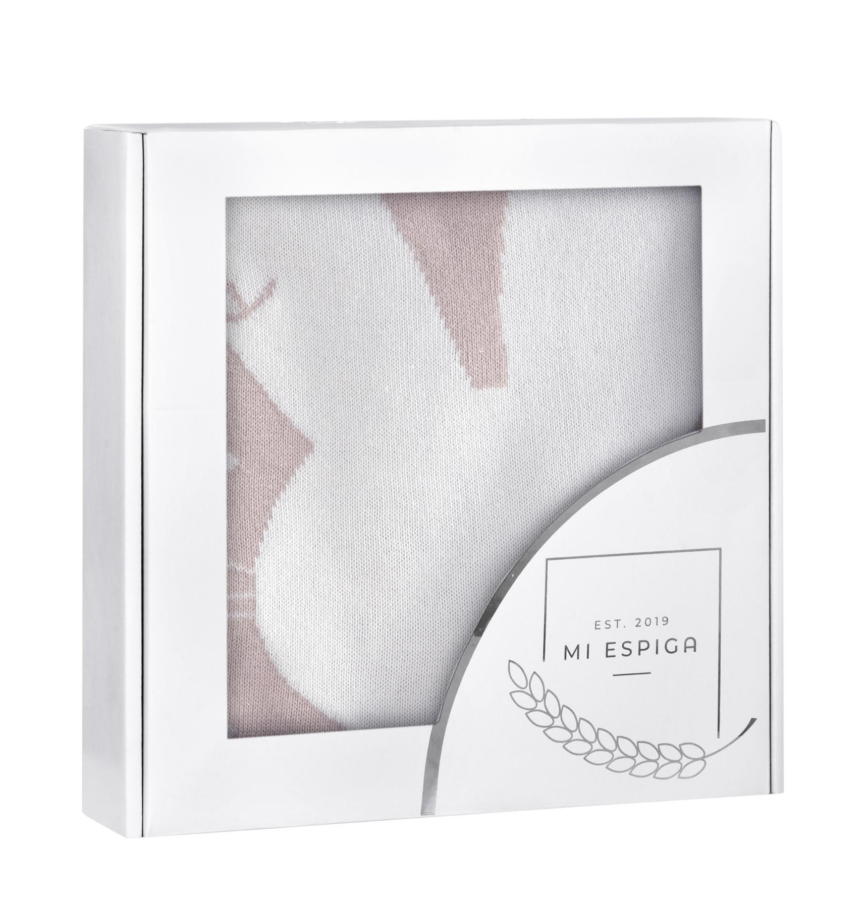 Battaniye - Pamuklu Triko Örgü Tavşan Desenli Bebek Battaniyesi Chinchilla - Miespiga