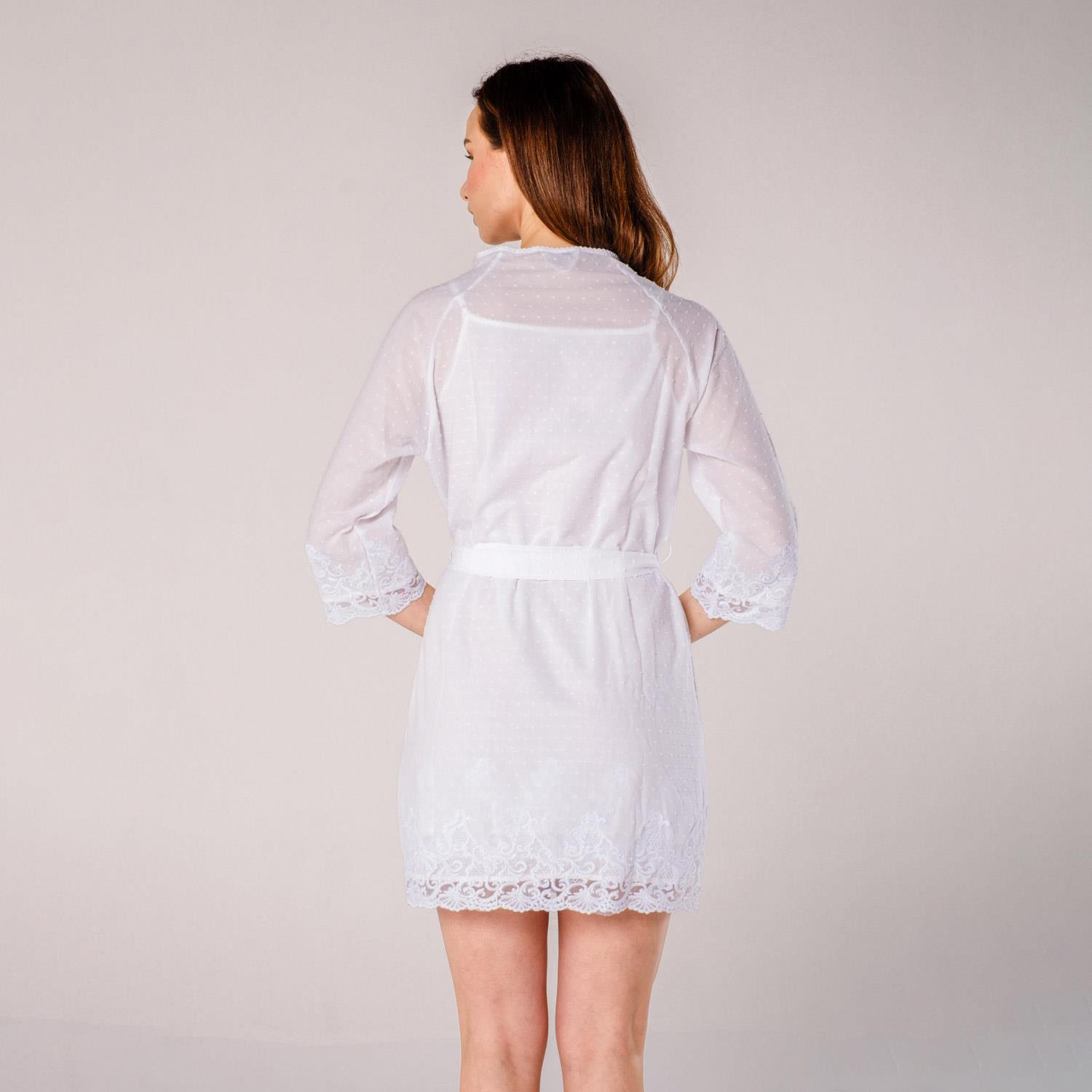 Sabahlık - Pearl Dantelli Kadın Bride Gelin Sabahlığı - Miespiga