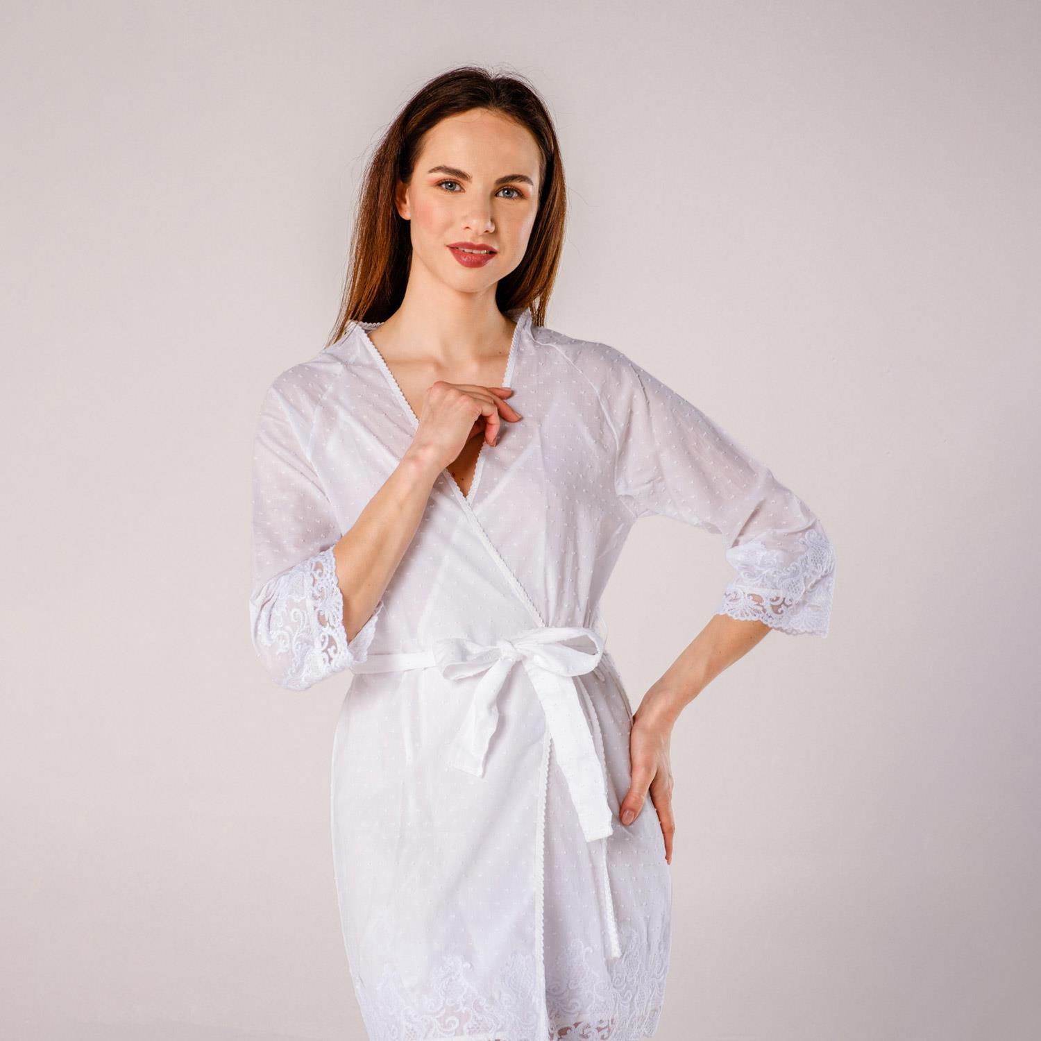 Sabahlık - Pearl Dantelli Kadın Bride Gelin Sabahlığı - Miespiga