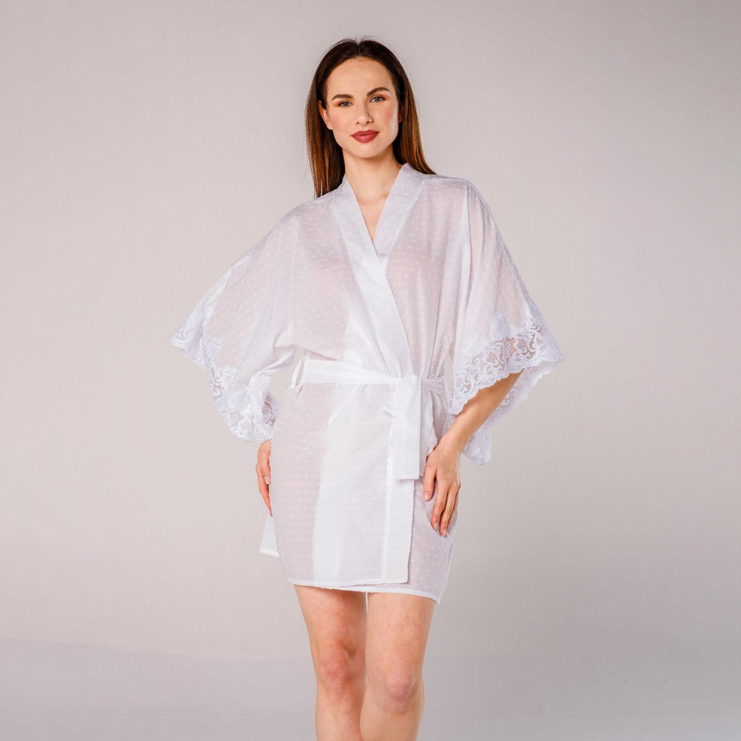 Sabahlık - Pearl Dantelli Kadın Kimono Sabahlık - Miespiga