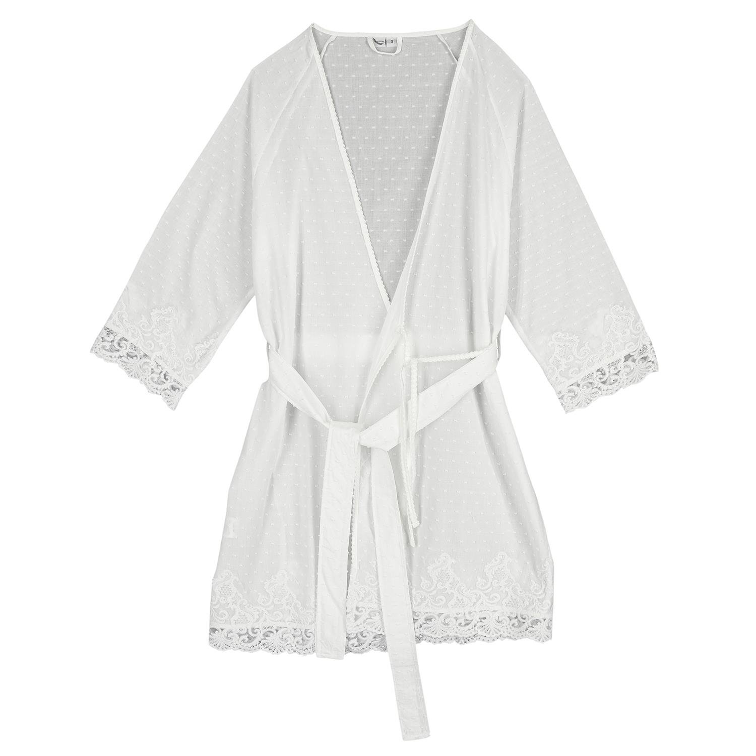 Gecelik - Pearl Vual Dantelli Kadın Gecelik Sabahlık Seti - Miespiga