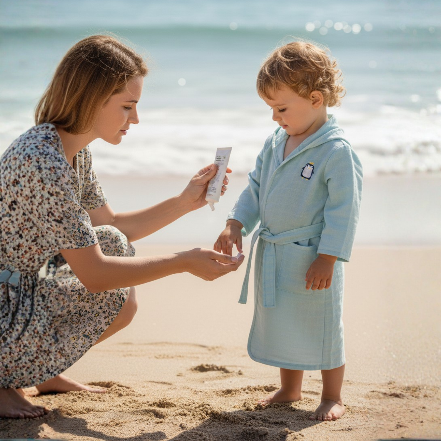 Müslin Bornoz - Penguen Çocuk Müslin Bornoz - Miespiga