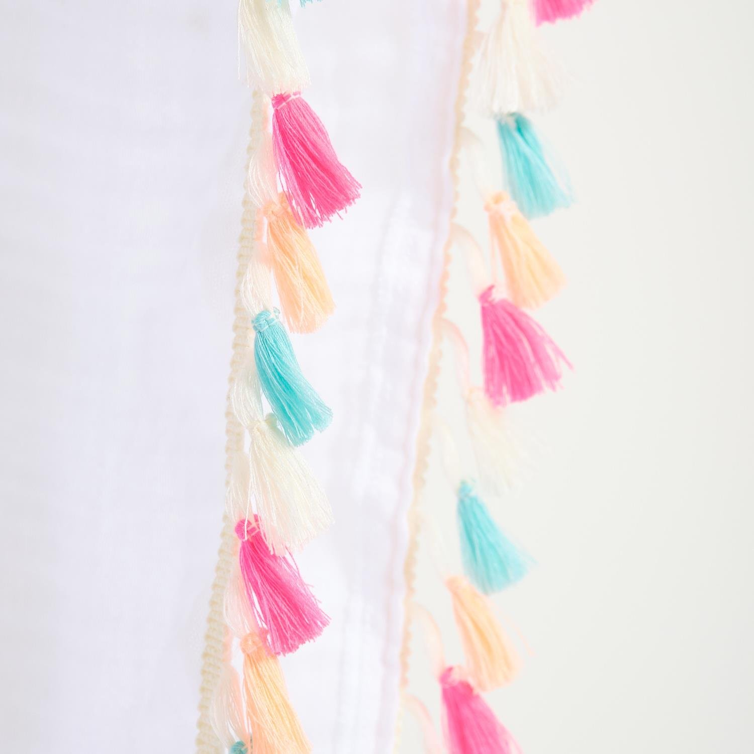 Plaj Elbisesi - Püskül Detaylı V Yaka Uzun Plaj Elbisesi - Miespiga