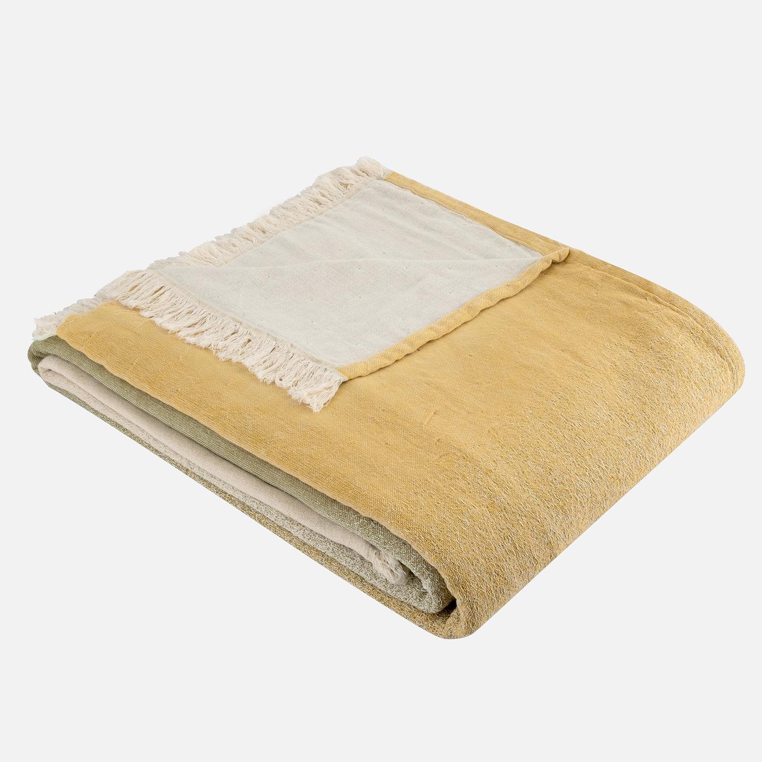 Yatak Örtüsü & Pike - Rainbow %100 Pamuklu Degrade Jakarlı Dokuma Battal Boy (King Size) 240x260cm Antialerjik Nefes Alabilen Dört Mevsim Pike Yatak Örtüsü - Miespiga