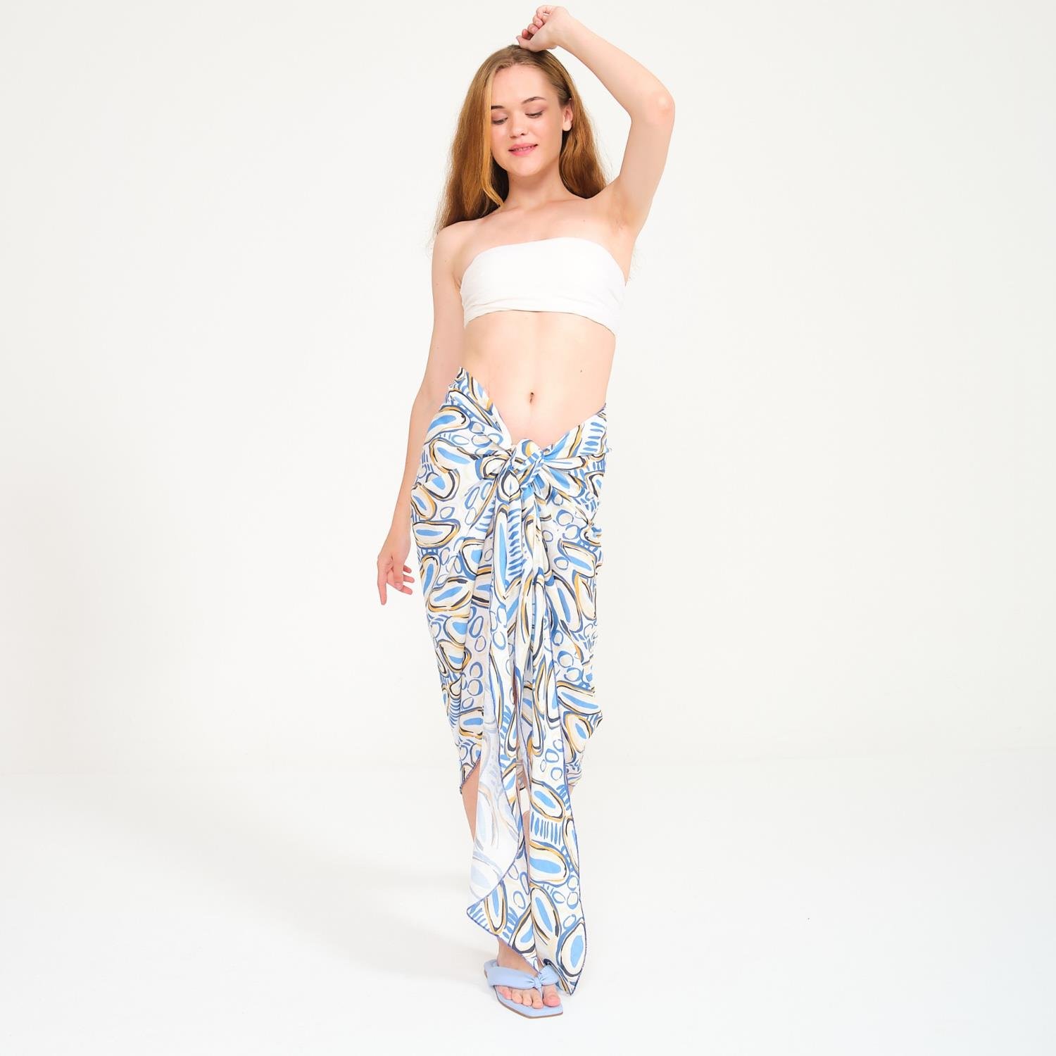 Plaj Eteği - Renkli Baskılı Etek Pareo - Miespiga