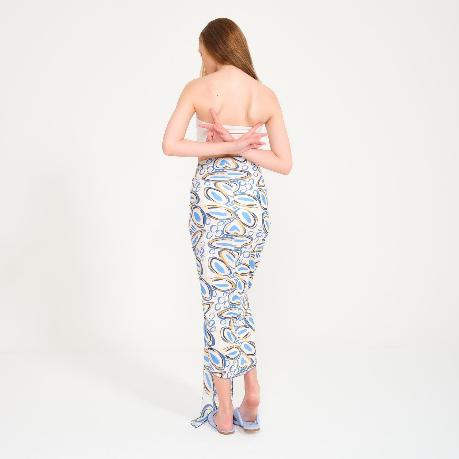 Plaj Eteği - Renkli Baskılı Etek Pareo - Miespiga