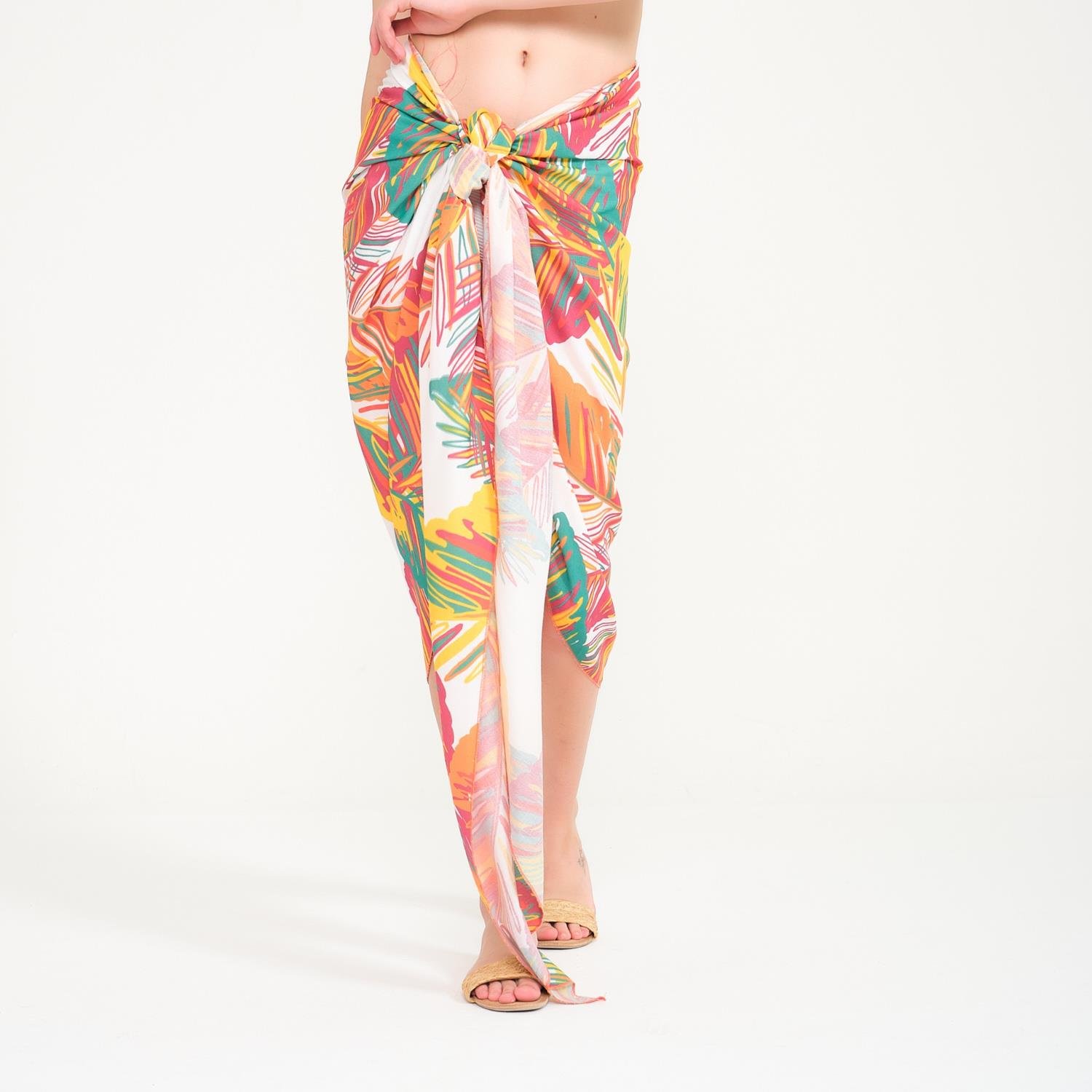 Plaj Eteği - Renkli Baskılı Etek Pareo - Miespiga