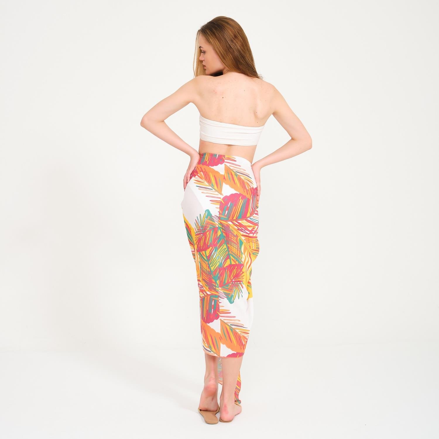 Plaj Eteği - Renkli Baskılı Etek Pareo - Miespiga