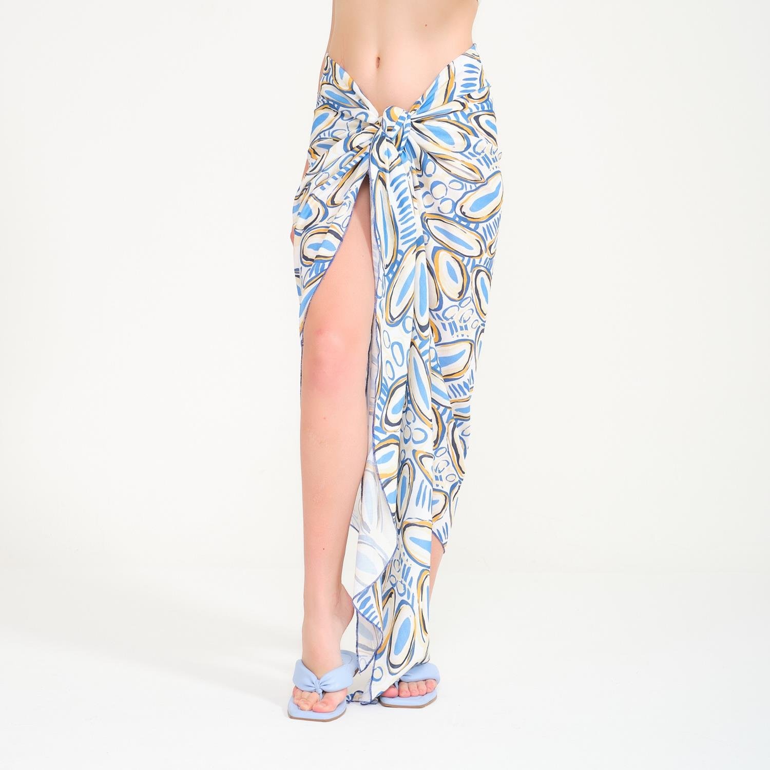 Plaj Eteği - Renkli Baskılı Etek Pareo - Miespiga