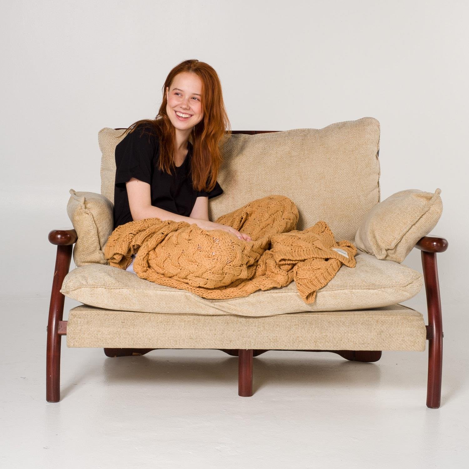 Battaniye - Serenita Saç Örgü Triko Tv Battaniyesi Throw Koltuk Şalı - Miespiga