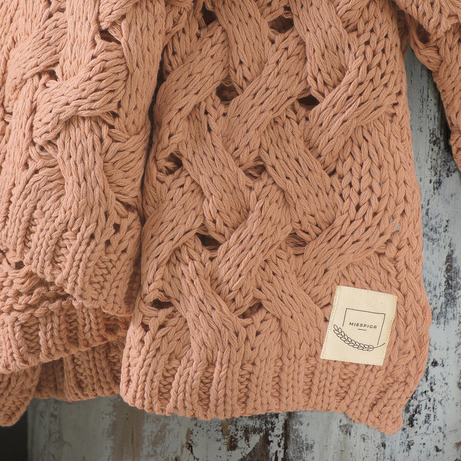 Battaniye - Serenita Saç Örgü Triko Tv Battaniyesi Throw Koltuk Şalı - Miespiga