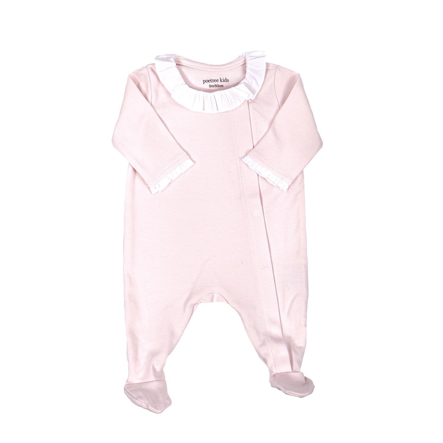 Tulum - Star Light Pink Fırfır Yaka Bebek Tulum - Poetree Kids