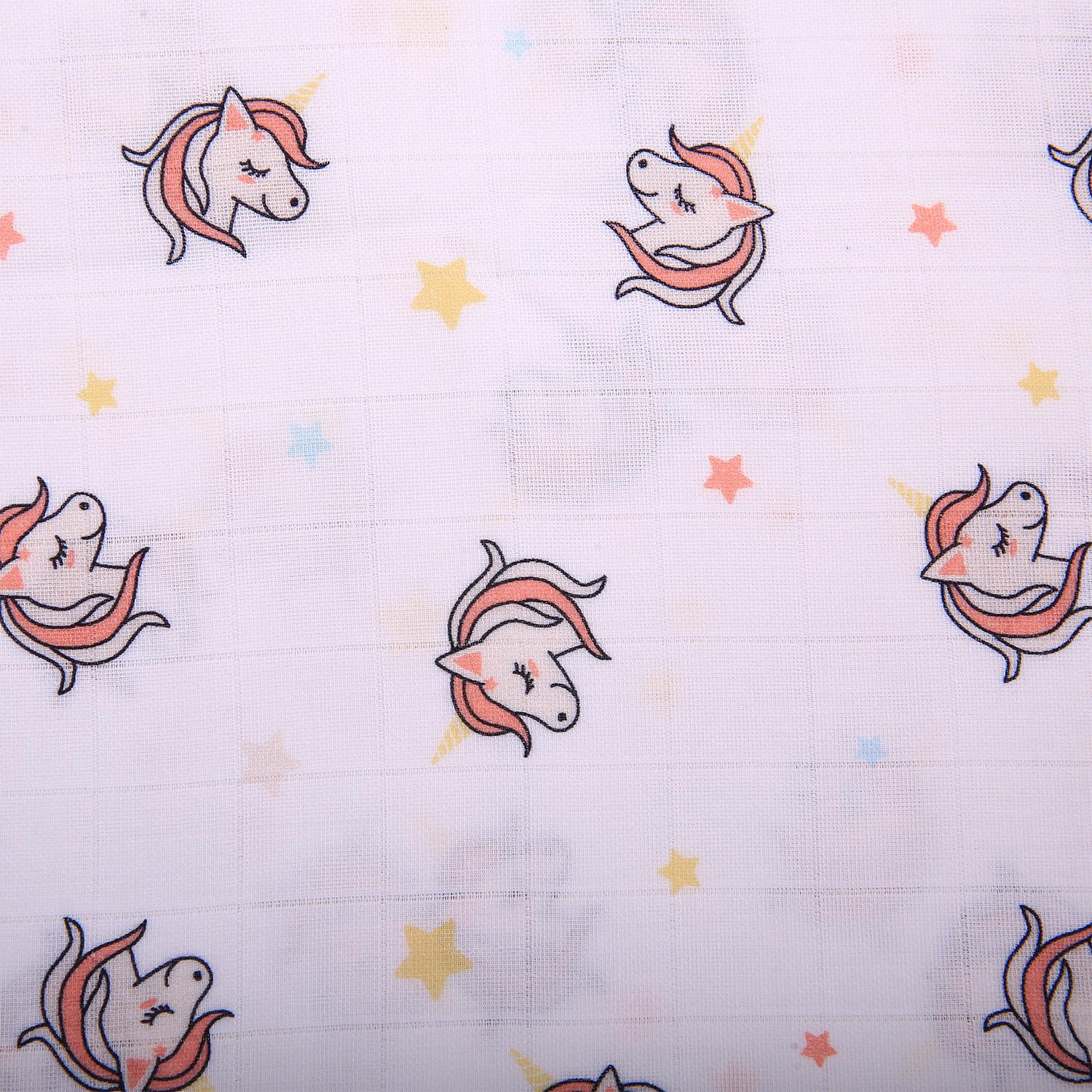 Müslin Örtü ve Battaniyeler - Unicorn Baskılı Tekli Müslin Örtü - Miespiga