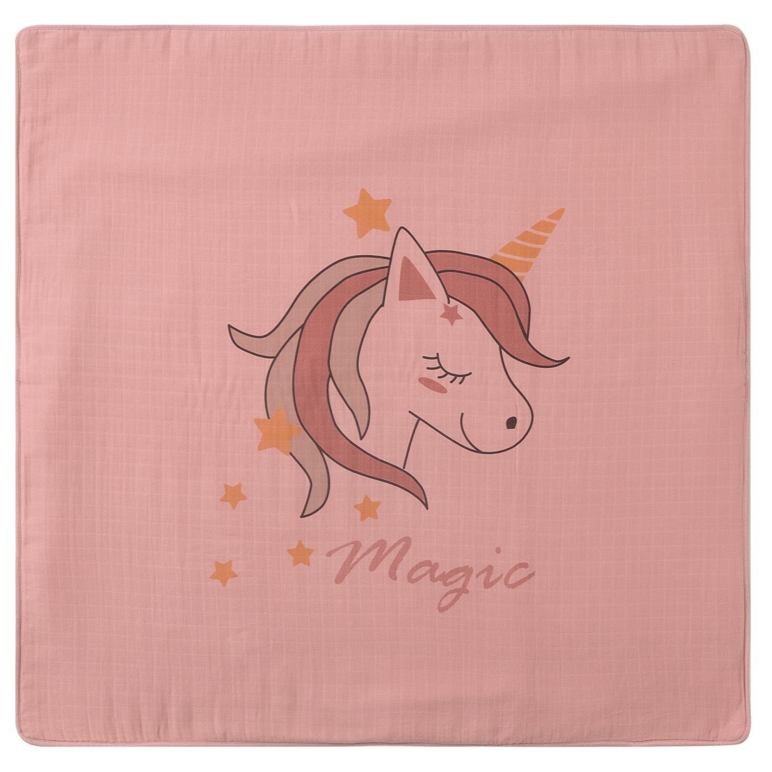 Oyun Matı - Unicorn Çift Taraflı Elyaf Bebek Oyun Halısı - Miespiga