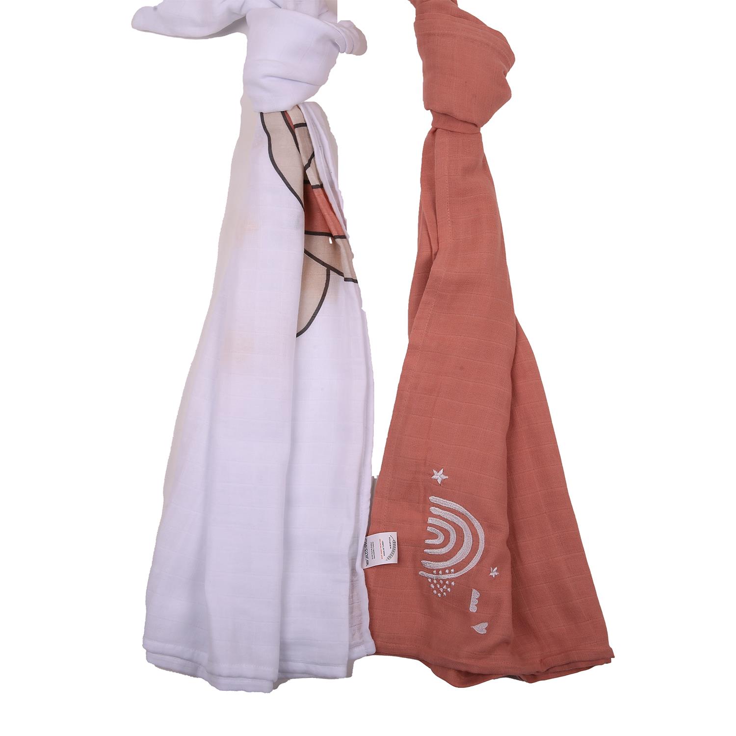 Müslin Örtü ve Battaniyeler - Unicorn Nakışlı 2'li Müslin Örtü Seti - Miespiga