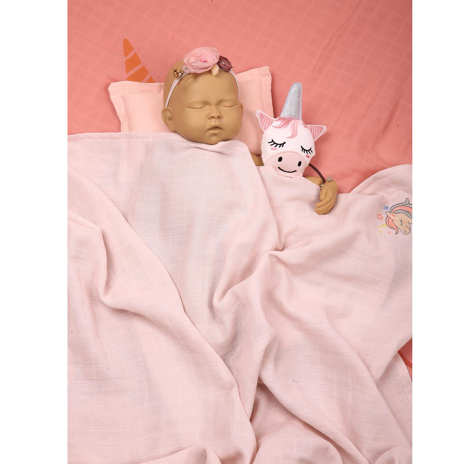Uyku Arkadaşı - Unicorn Uyku Arkadaşı + Müslin Set - Miespiga
