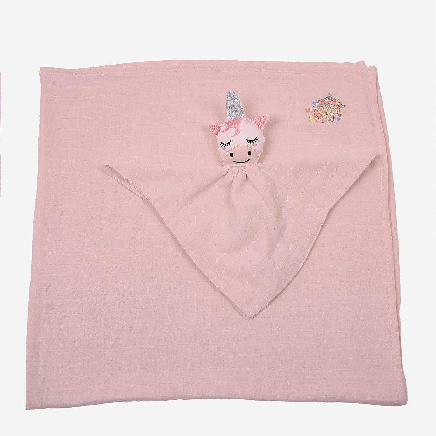 Uyku Arkadaşı - Unicorn Uyku Arkadaşı + Müslin Set - Miespiga