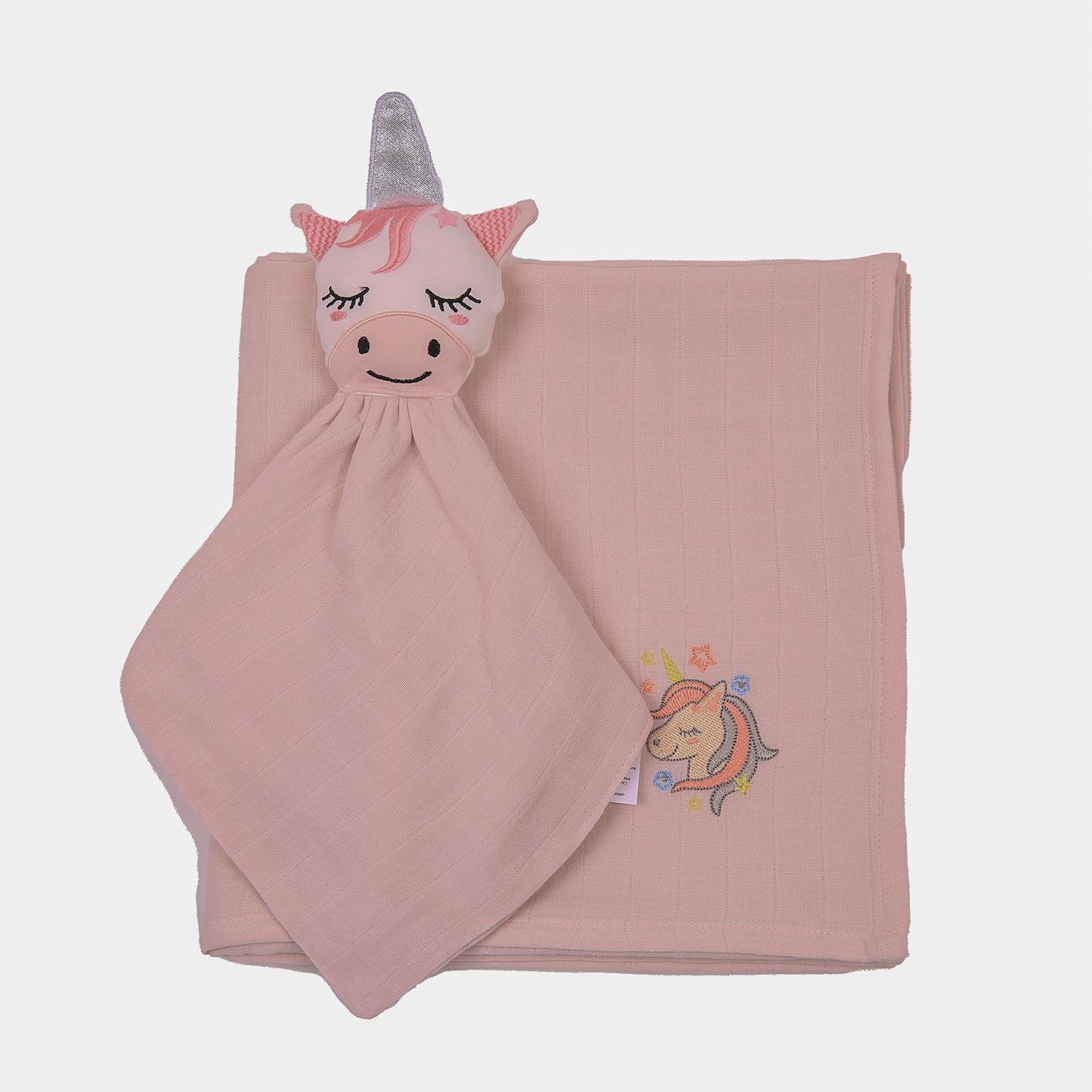 Uyku Arkadaşı - Unicorn Uyku Arkadaşı + Müslin Set - Miespiga
