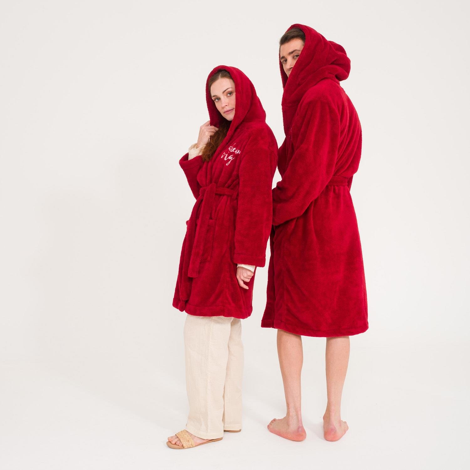 Sabahlık Seti - Uzun Kapüşonlu Welsoft Sabahlık Aile Seti - Miespiga