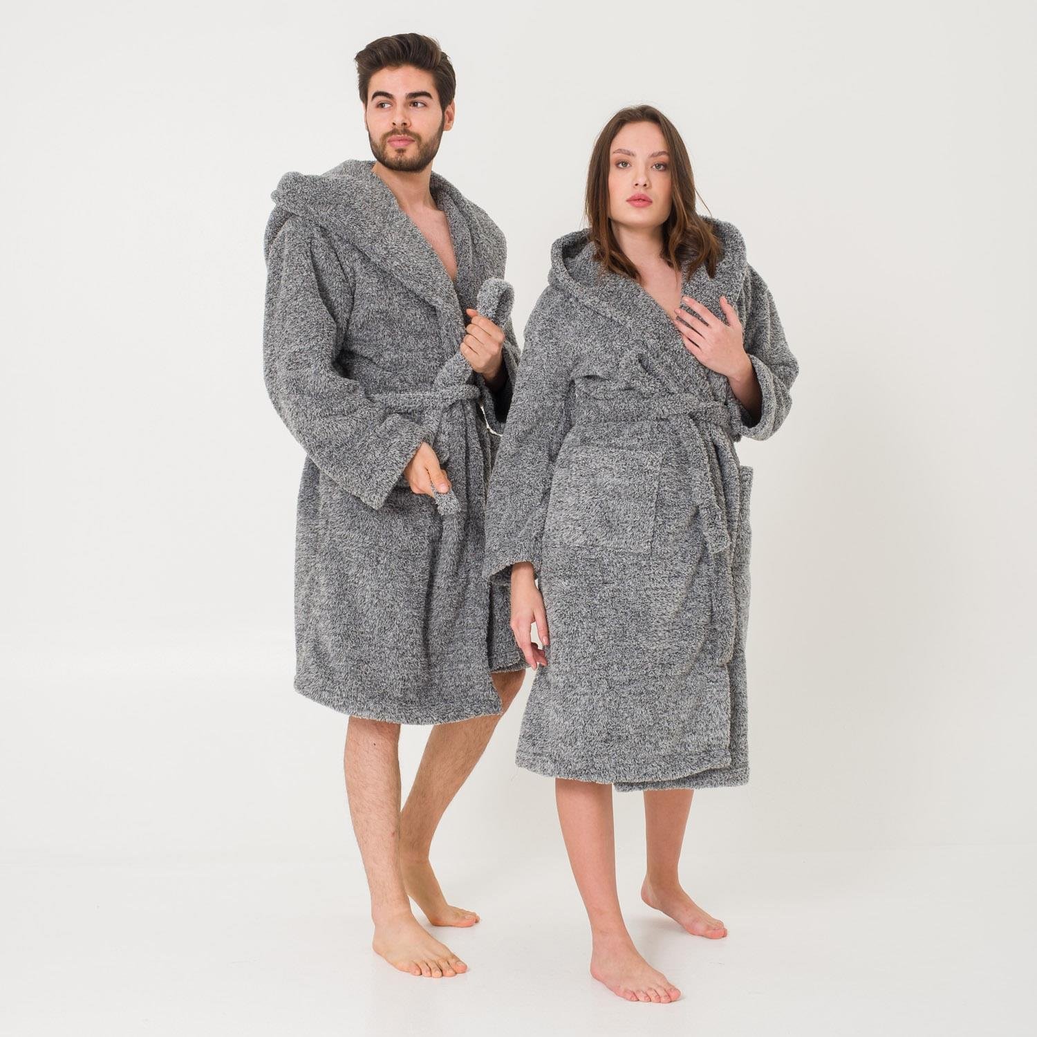 Sabahlık Seti - Uzun Kapüşonlu Welsoft Sabahlık Aile Seti - Miespiga