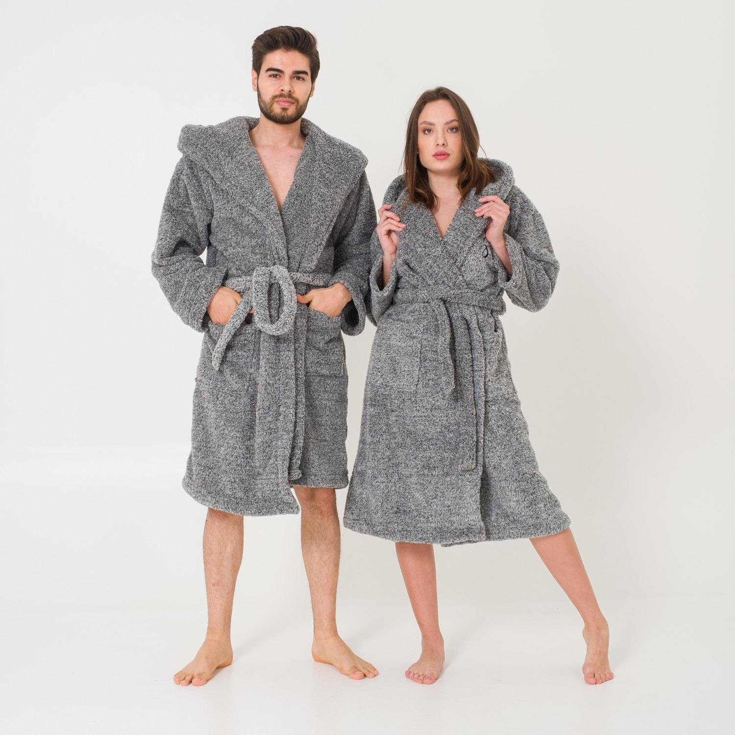 Sabahlık Seti - Uzun Kapüşonlu Welsoft Sabahlık Aile Seti - Miespiga