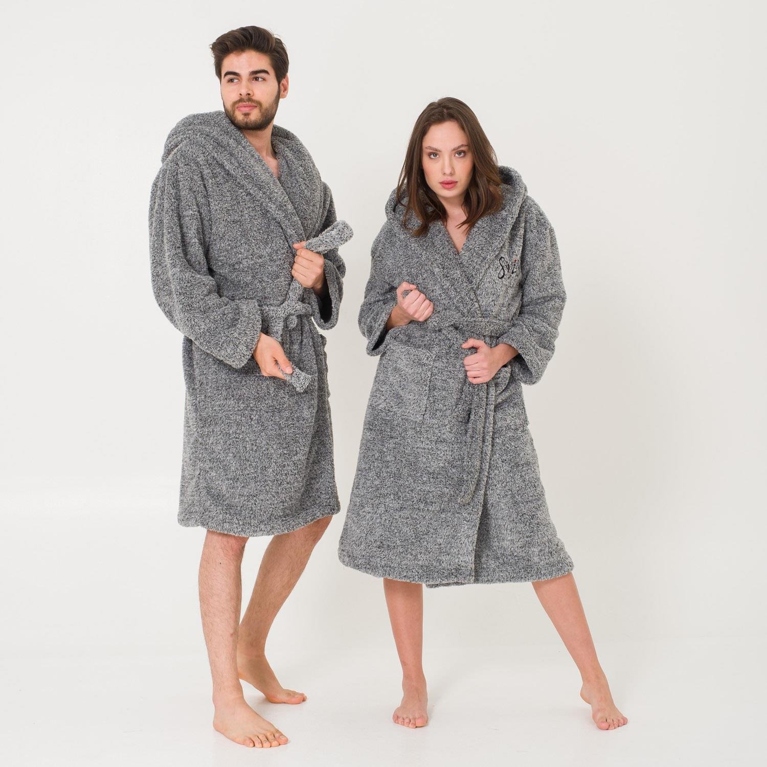 Sabahlık Seti - Uzun Kapüşonlu Welsoft Sabahlık Aile Seti - Miespiga