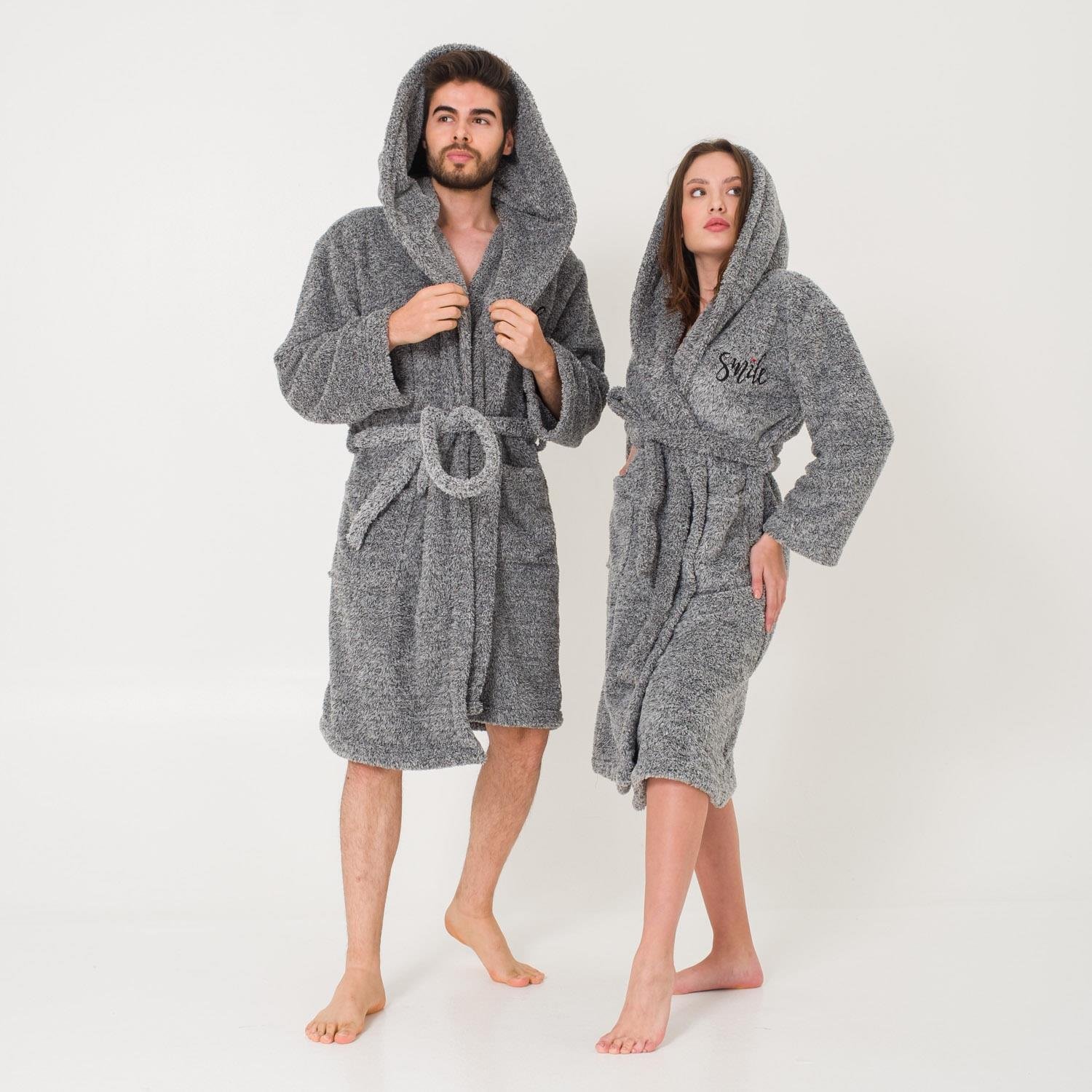 Sabahlık Seti - Uzun Kapüşonlu Welsoft Sabahlık Aile Seti - Miespiga