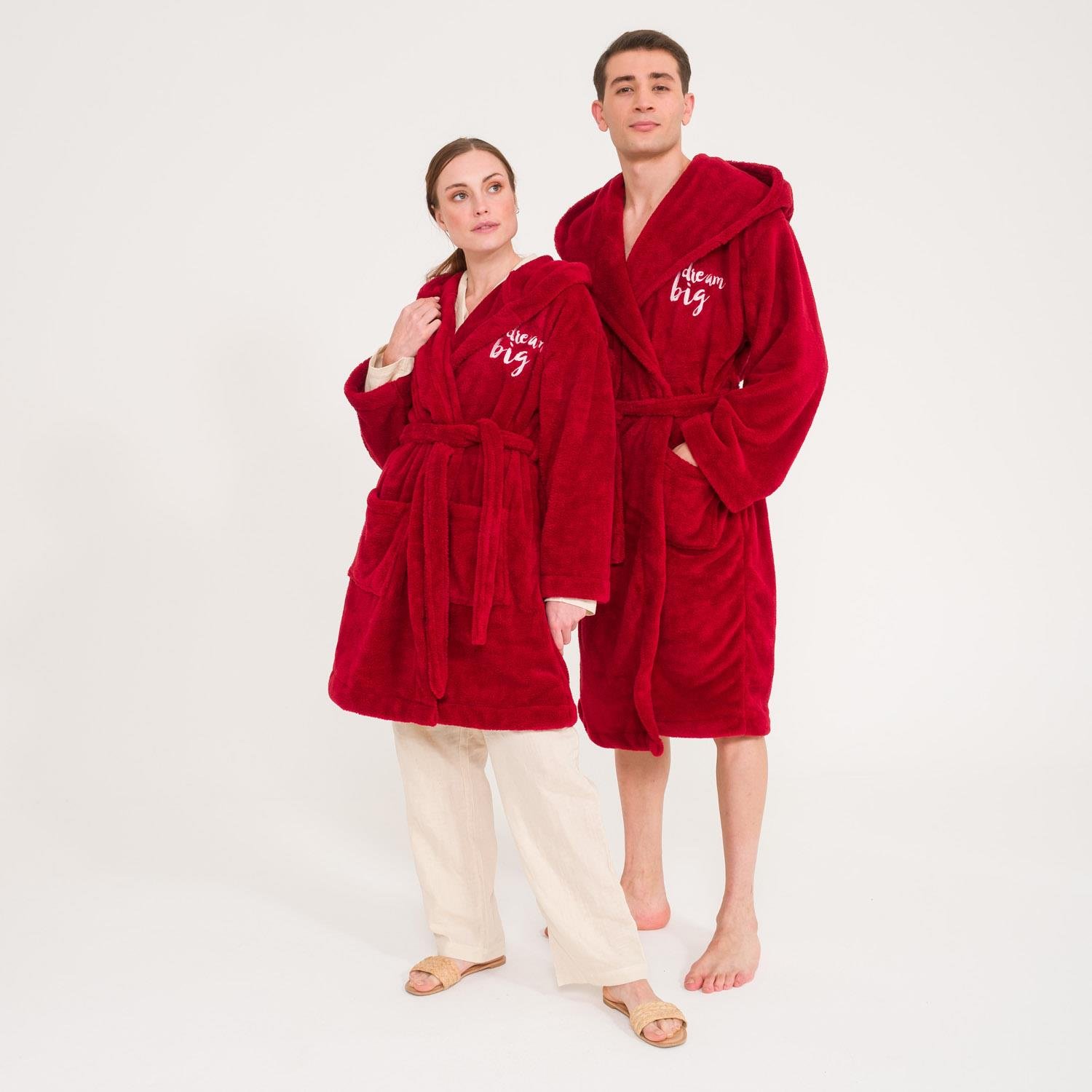 Sabahlık Seti - Uzun Kapüşonlu Welsoft Sabahlık Aile Seti - Miespiga