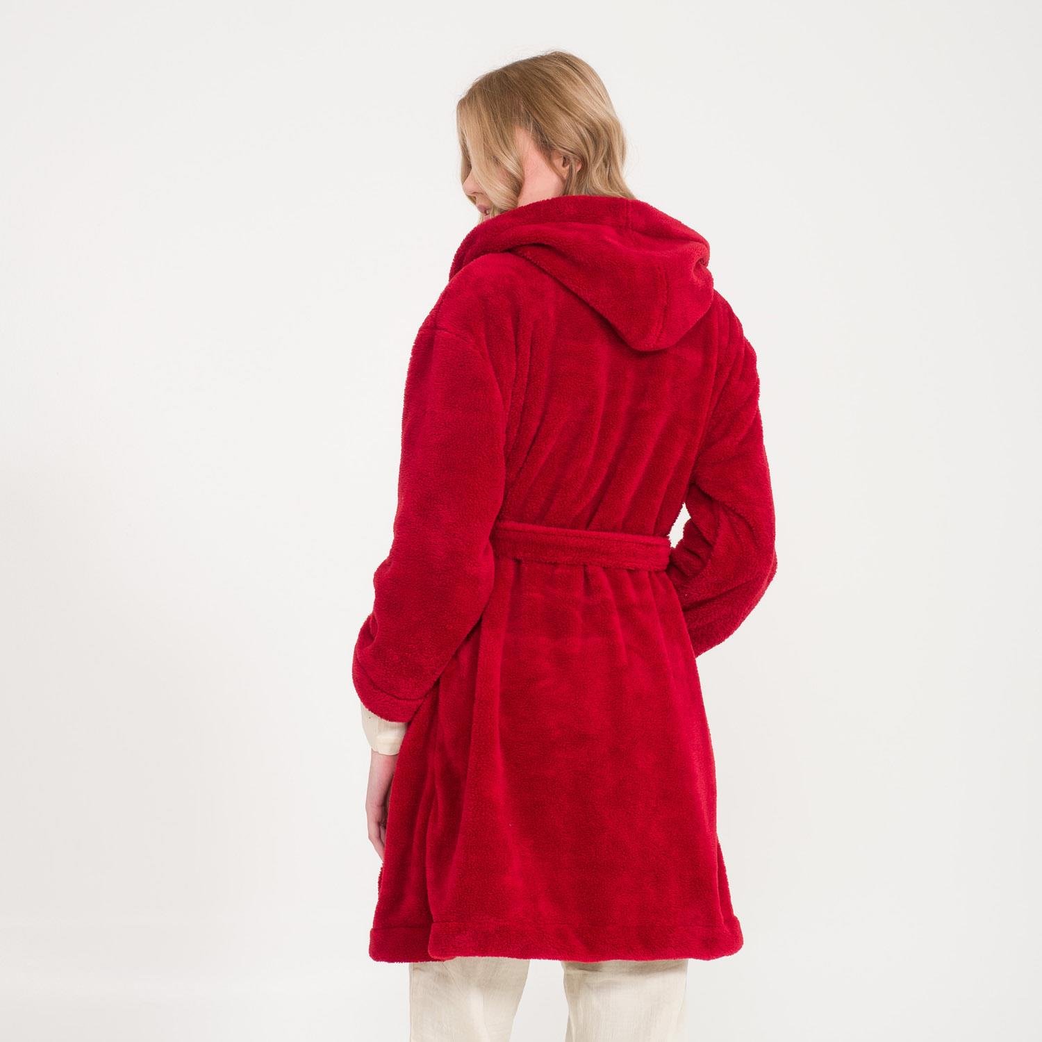 Sabahlık - Welsoft Kapüşonlu Peluş Kadın Sabahlık - Miespiga