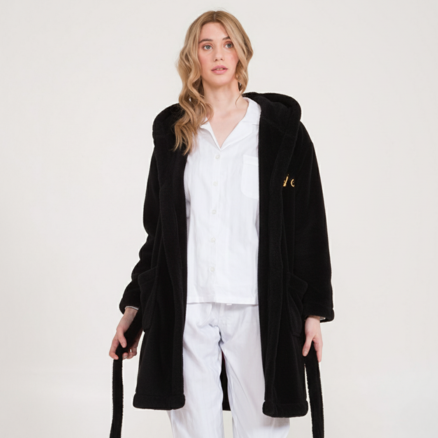 Sabahlık - Welsoft Kapüşonlu Peluş Kadın Sabahlık - Miespiga