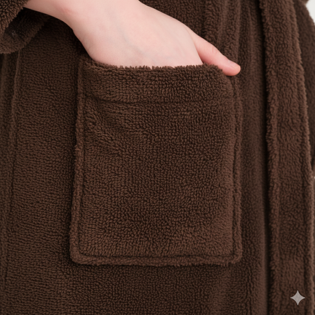 Sabahlık - Welsoft Kapüşonlu Peluş Kadın Sabahlık - Miespiga