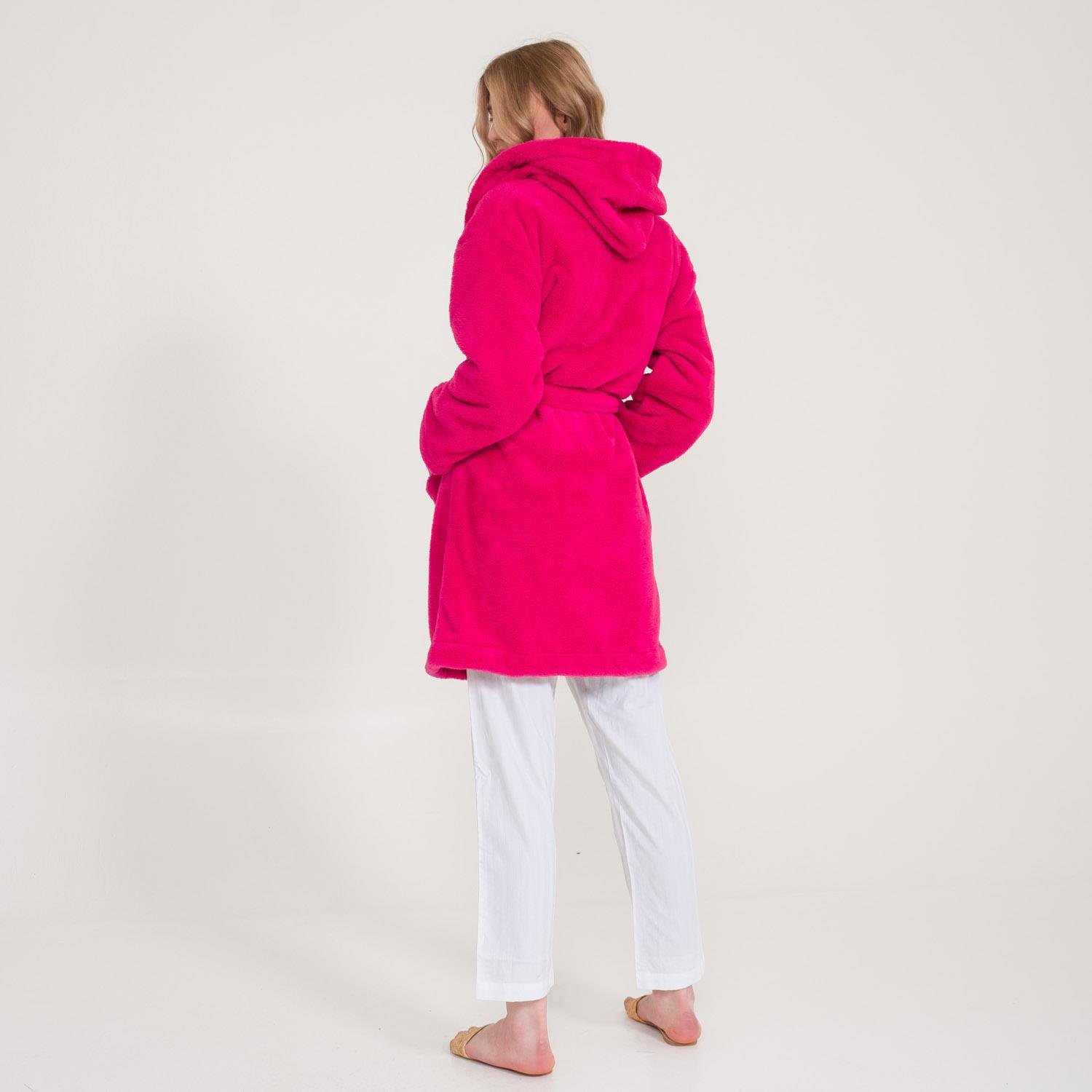 Sabahlık - Welsoft Kapüşonlu Peluş Kadın Sabahlık - Miespiga