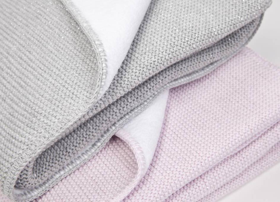 Battaniye - Welsoftlu Battaniye Az Simli Açık Gri 80x100 - Poetree Kids