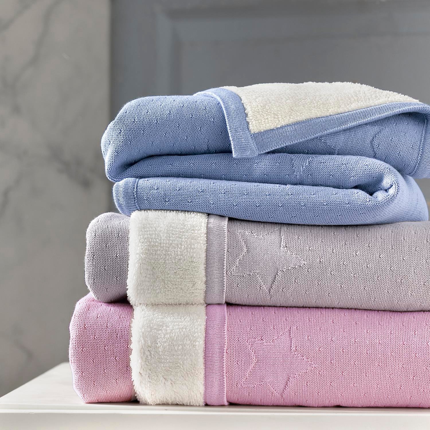 Battaniye - Welsoftlu Kışlık Pamuklu Triko Bebek Battaniyesi Northstar - Miespiga