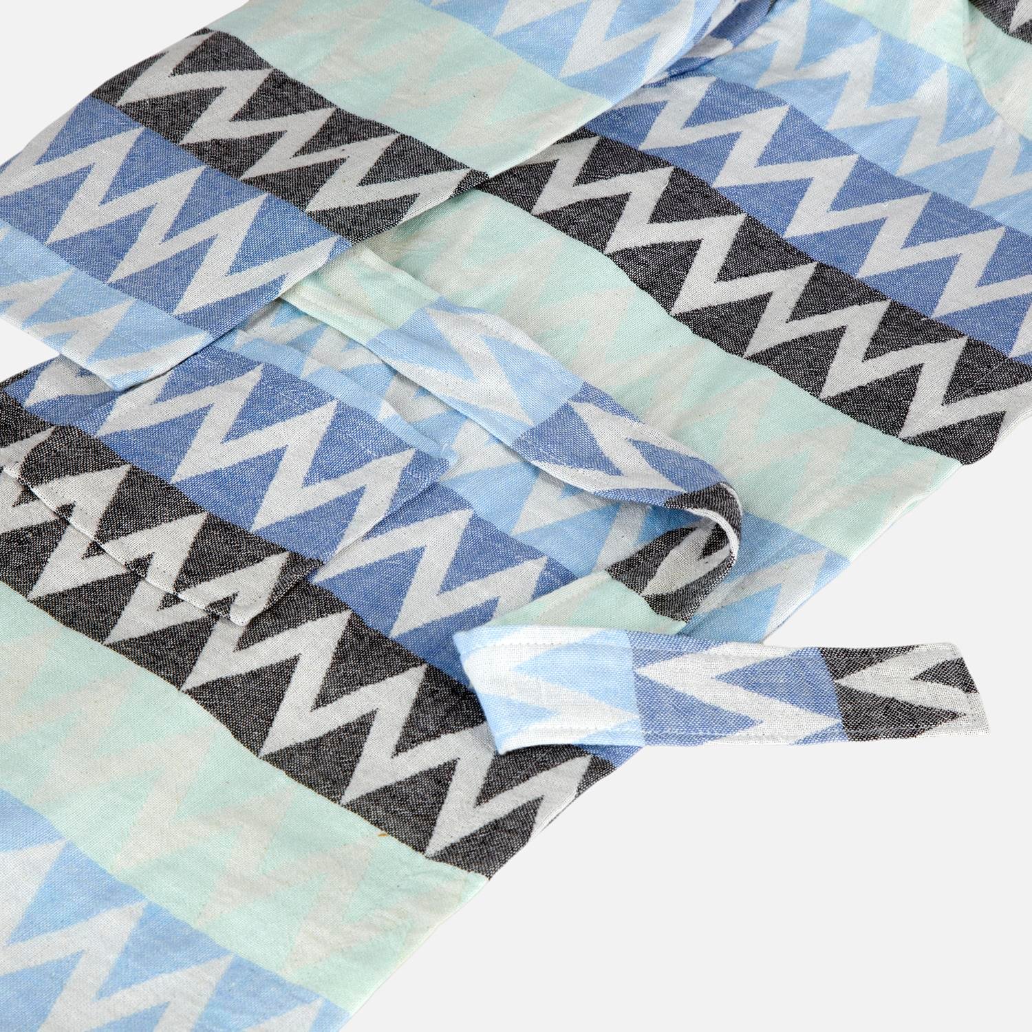 Peştamal Bornoz - Zigzag Desenli Çocuk Peştemal Plaj Bornozu - Miespiga