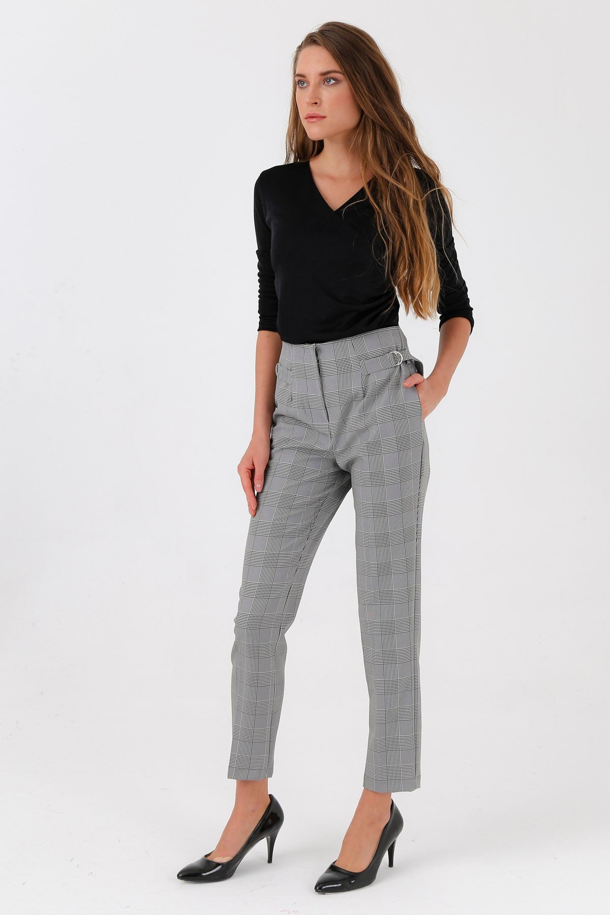 2540 GRİ EKOSE PANTALON