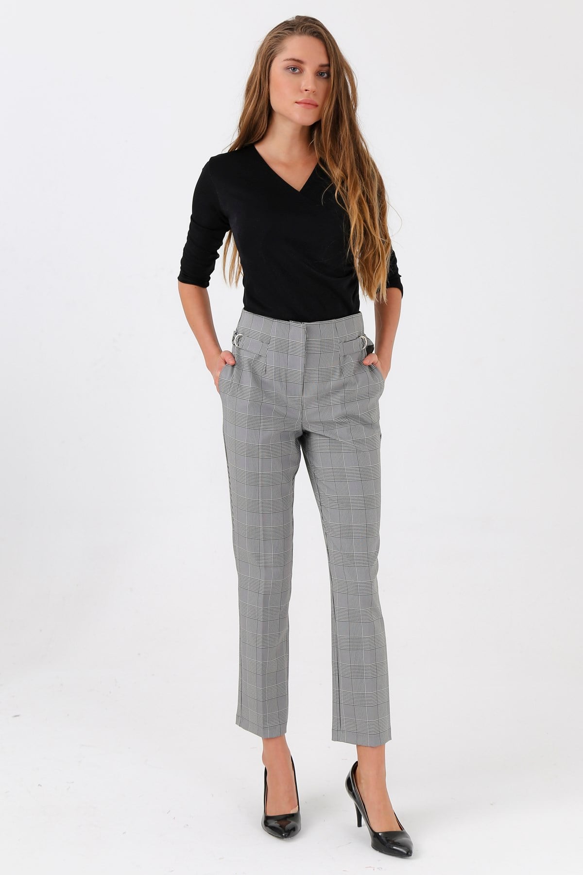 2540 GRİ EKOSE PANTALON