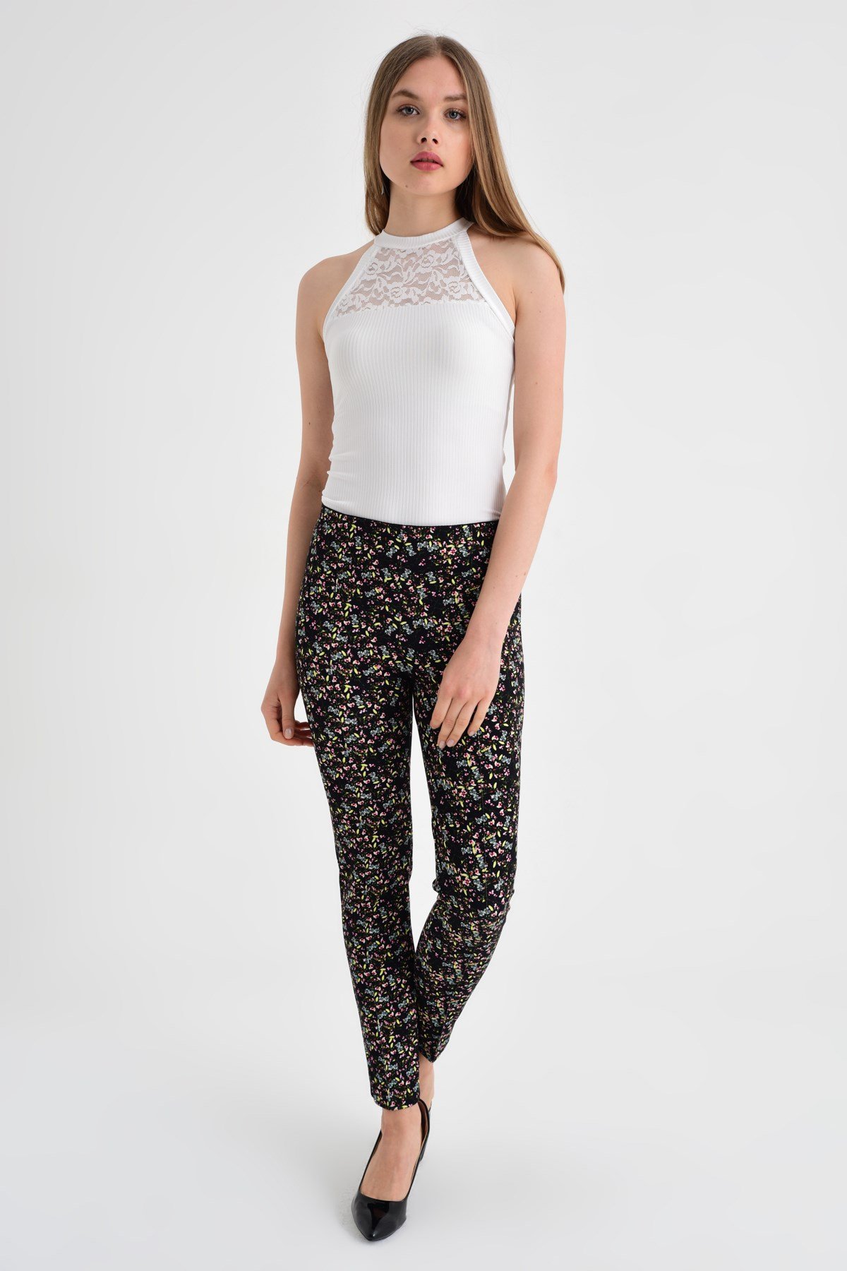 40002 FUŞYA ÇİÇEK PANTALON