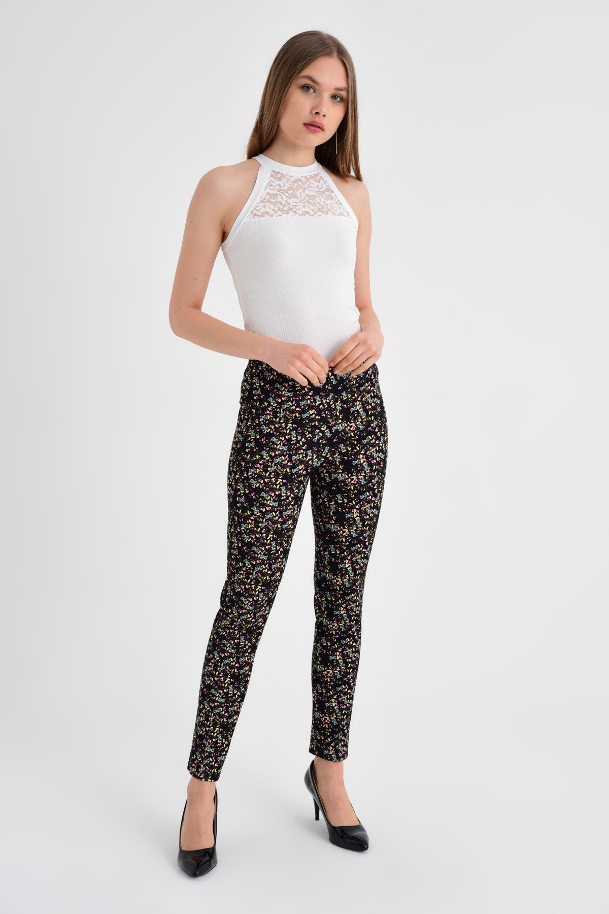40002 FUŞYA ÇİÇEK PANTALON