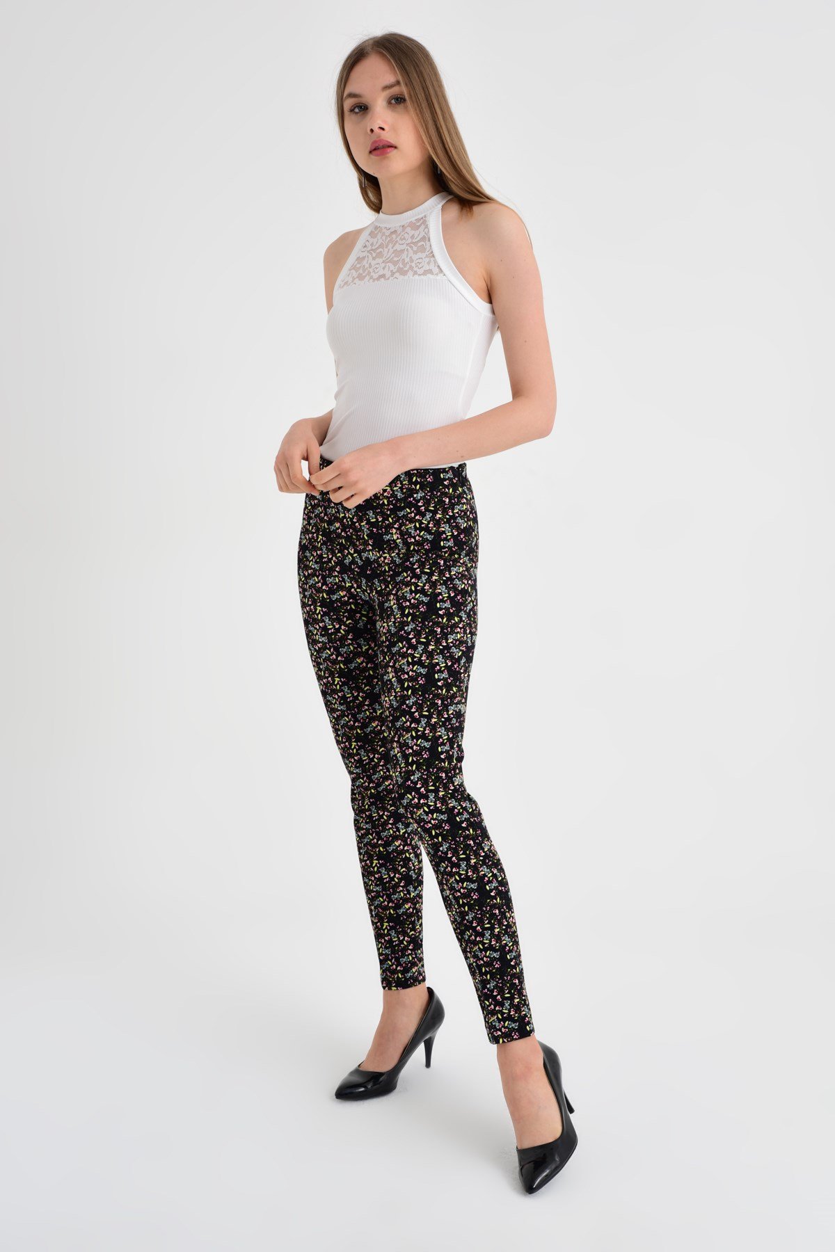 40002 FUŞYA ÇİÇEK PANTALON
