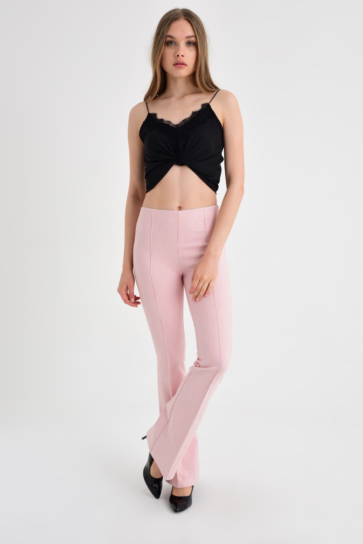 45000 PEMBE ÇİZGİ PANTALON