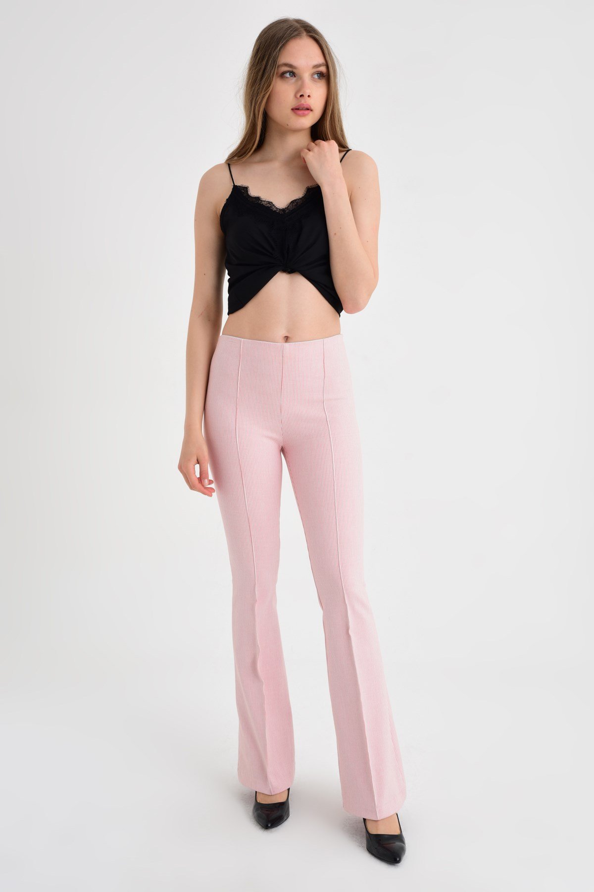 45000 PEMBE ÇİZGİ PANTALON