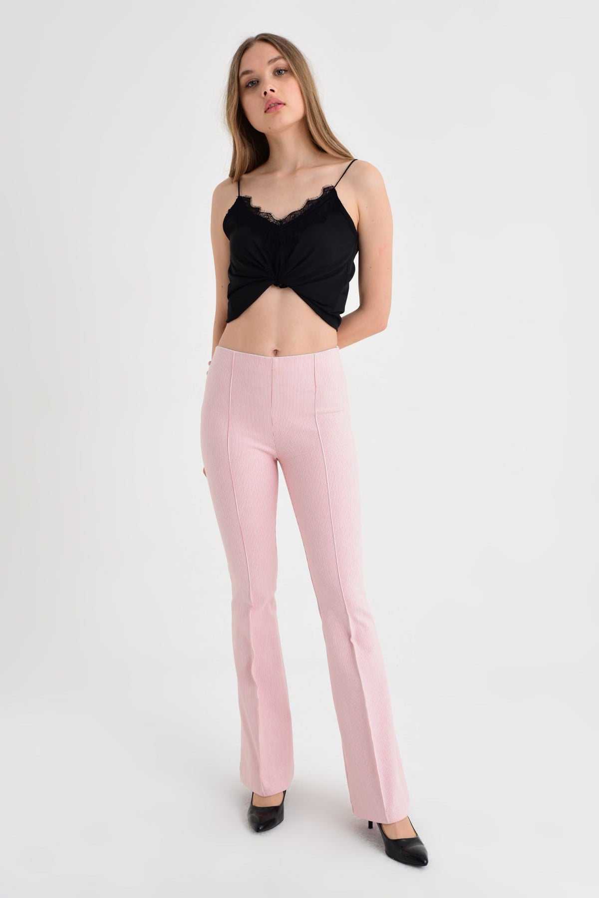 45000 PEMBE ÇİZGİ PANTALON