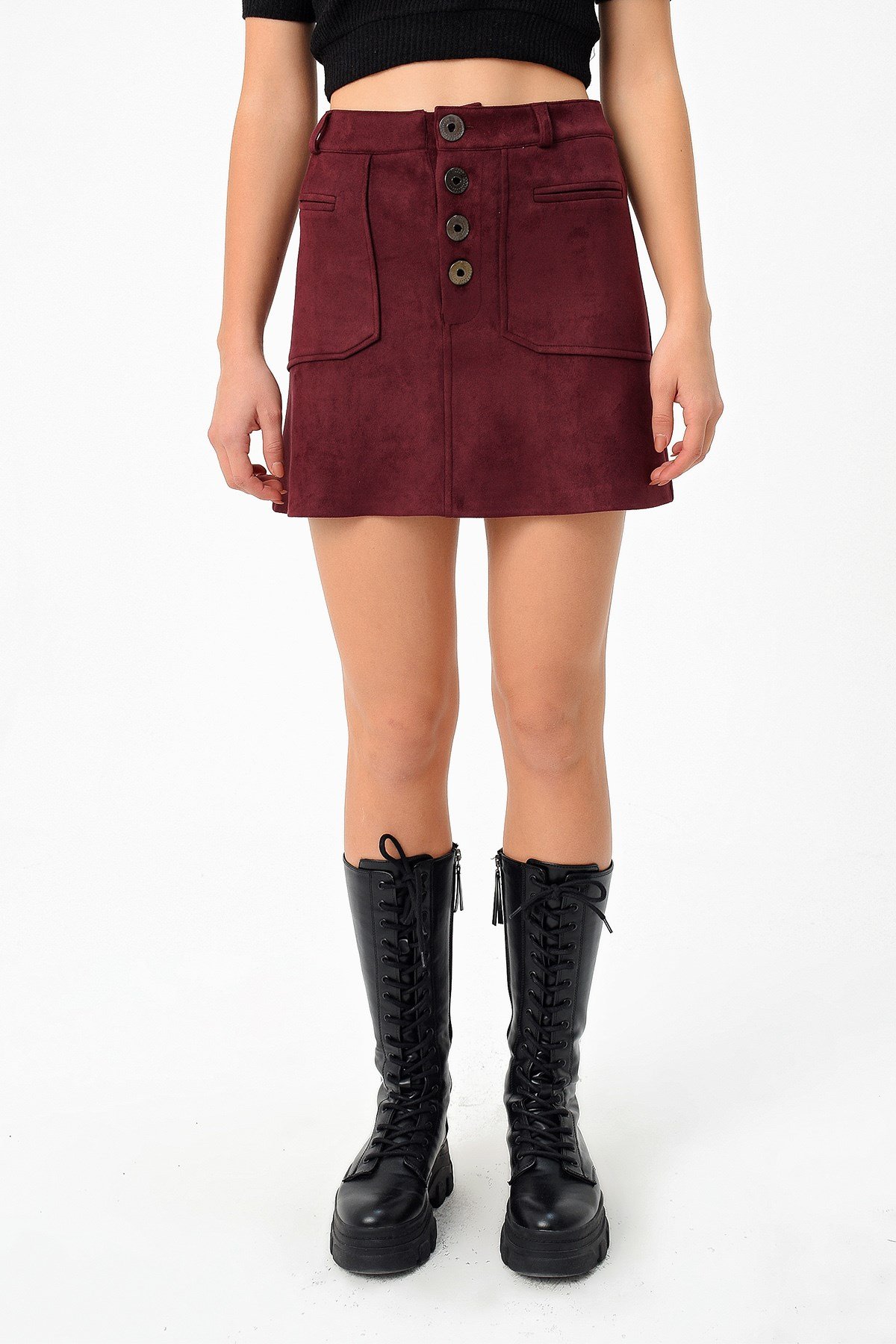 JUMENTCepli Mini Etek - Bordo