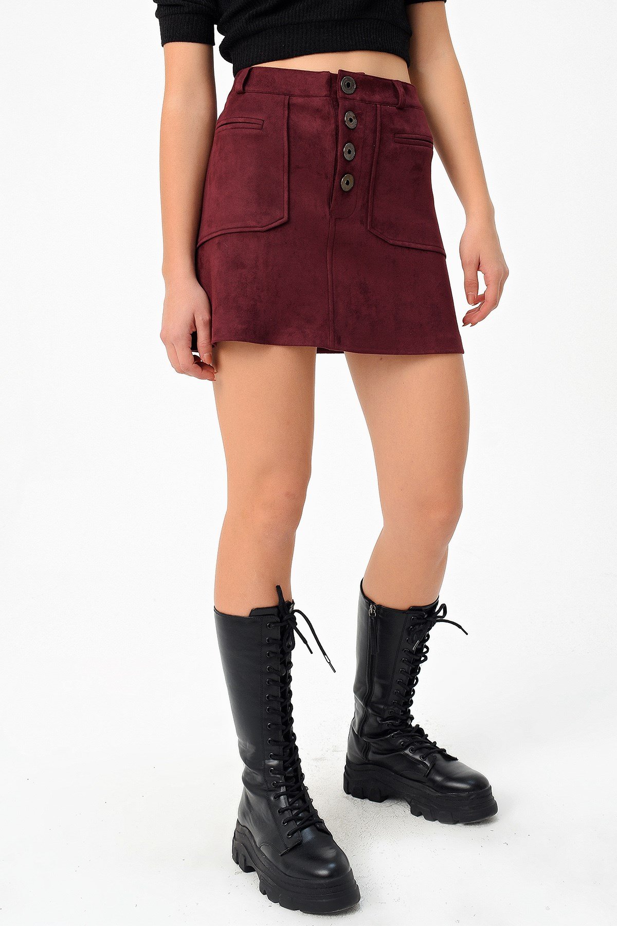 JUMENTCepli Mini Etek - Bordo