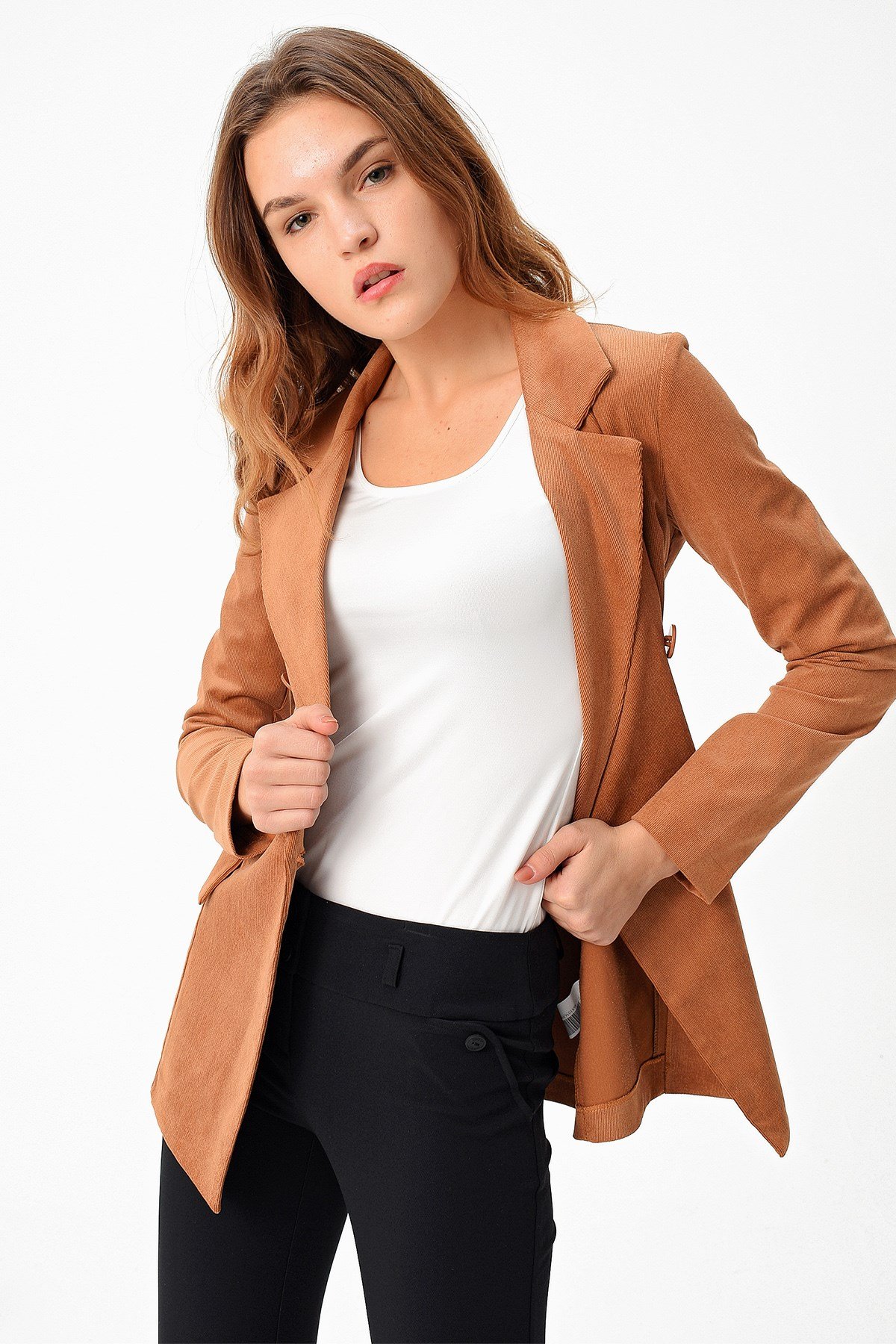 JUMENTKadıfe Blazer Şık Ceket - Camel