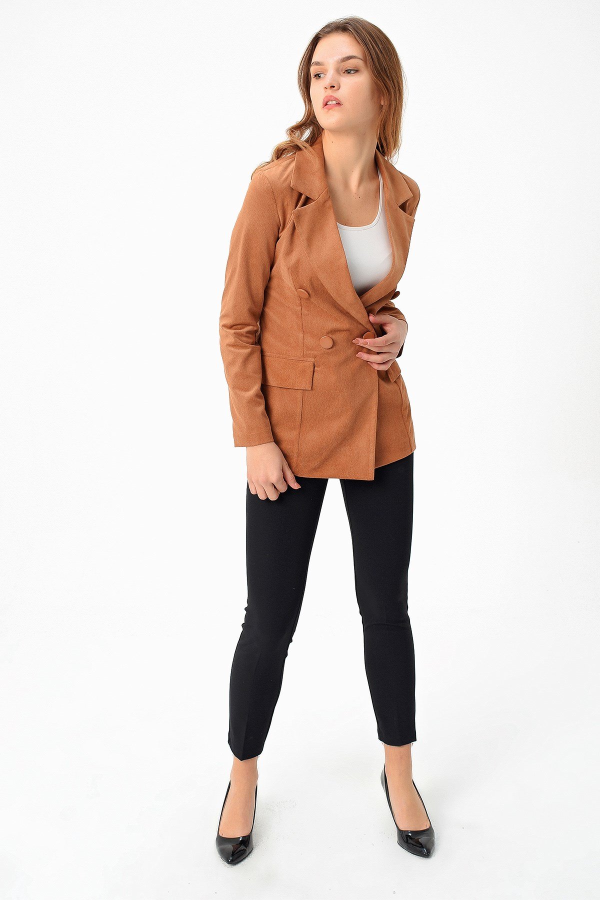 JUMENTKadıfe Blazer Şık Ceket - Camel